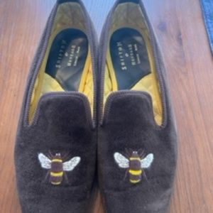 Shipton & Heneage  London   Brown Velvet Slipper  size US 12  UK 11